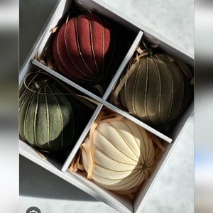 Threshold Flocked Set Of 4 Ornaments